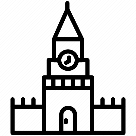 Спасская башня Кремля раскраска