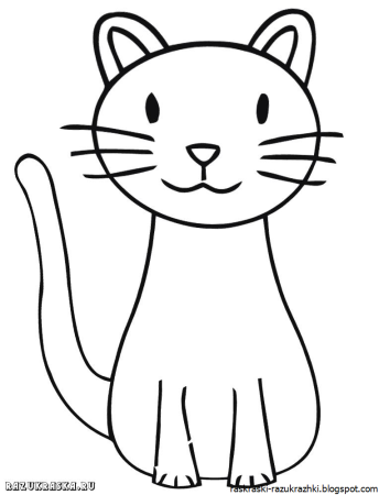 Кот раскраска для детей