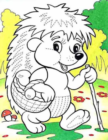 Ежик раскраска для аппликации