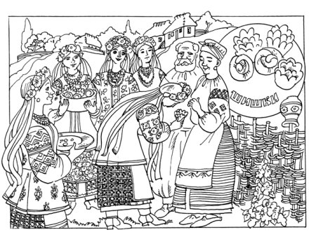 Раскраска народные праздничные гуляния