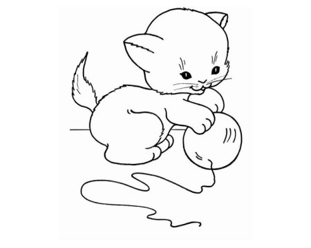 Котёнок рисунок раскраска