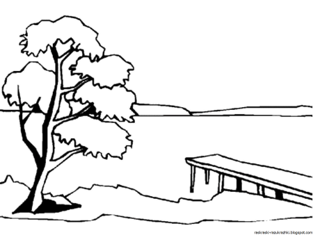 Пейзаж раскраска для детей
