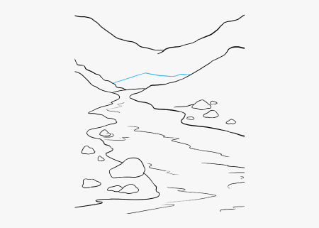 Река контурный рисунок