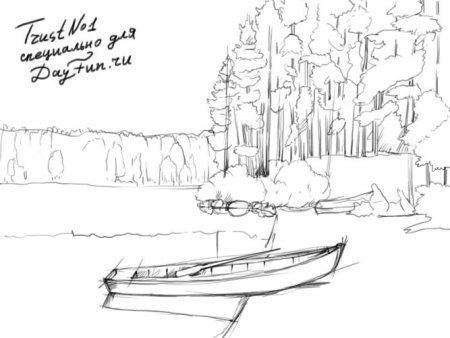 Рисунки озеро для срисовки