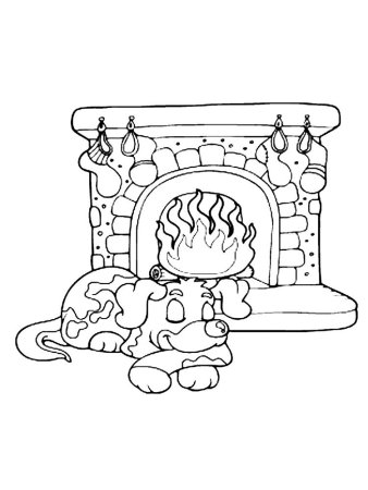 Камин раскраска