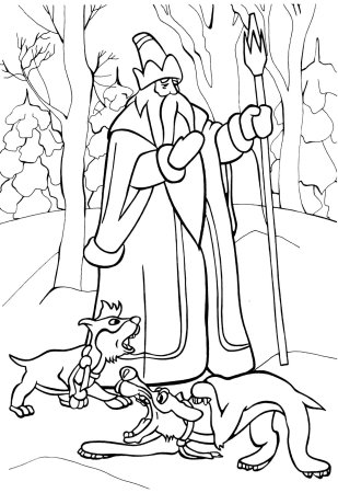 Падчерица из сказки 12 месяцев раскраска