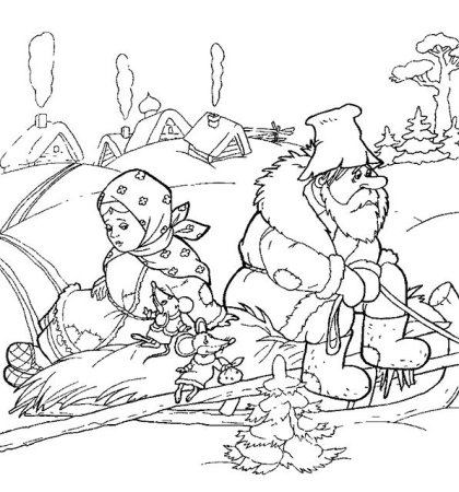 Сказка Снегурочка раскраска