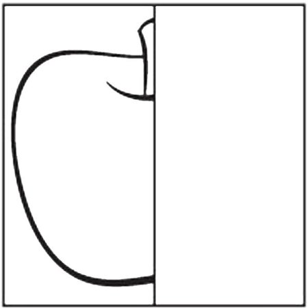 Дорисуй фрукты половинки