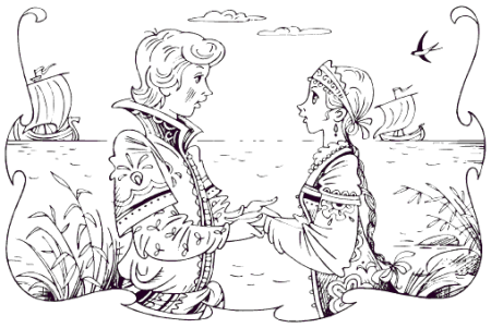 Царевна лягушка раскраска Василиса прекрасная