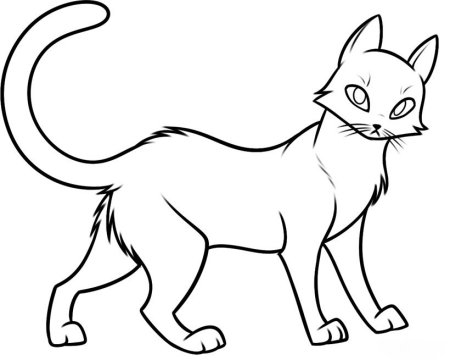 Кошка раскраска для детей