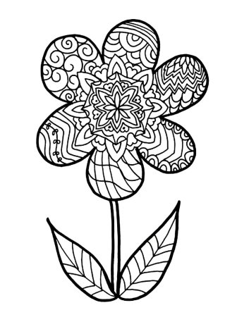 Раскраска антистресс в цвете