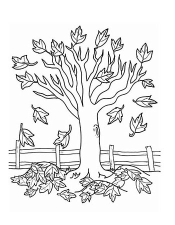 Раскраска листопад для дошкольников