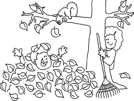 Дерево с опавшими листьями