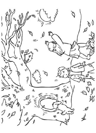 Рисунок на тему осень контур