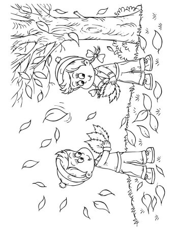 Осенний ветер раскраска для детей