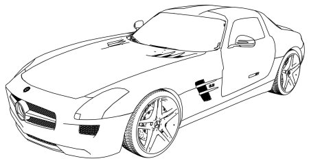 Раскраска Mercedes Benz SLS AMG