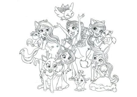 Раскраска Enchantimals Павлин