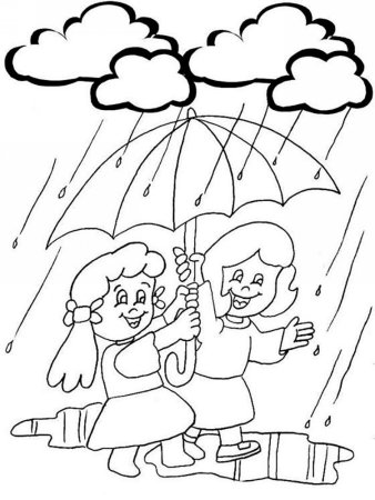 Облако с дождем раскраска