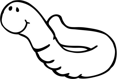 Раскраска дождевой червячок