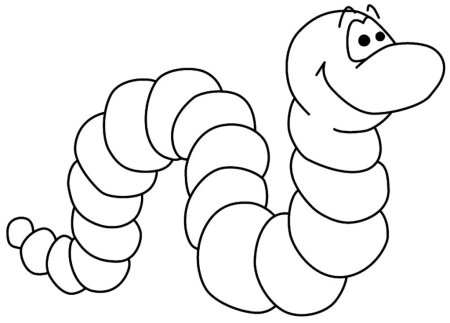 Раскраска червячок