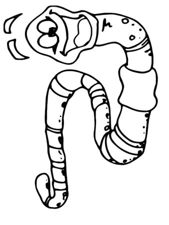 Червяк раскраска