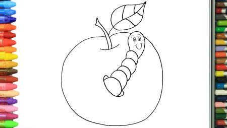 Раскраска веселый червячок