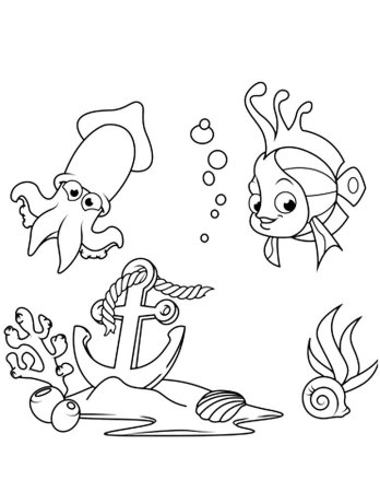 Аквариумные рыбки раскраска