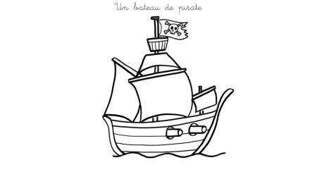 Пиратский корабль раскраска для детей