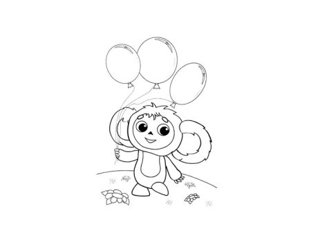 Чебурашка раскраска для детей