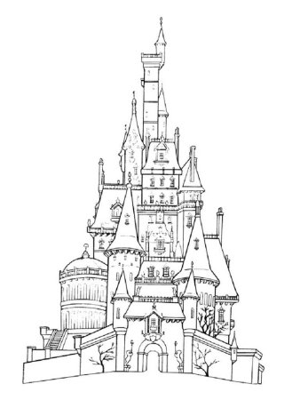 Сказочный замок раскраска