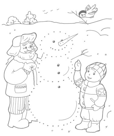 Зима раскраска для детей