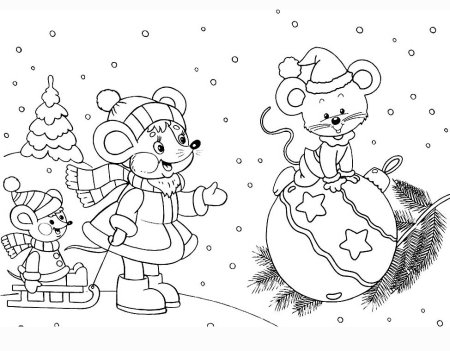 Новогодние раскраски для малышей