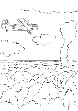 Пожар в лесу раскраска