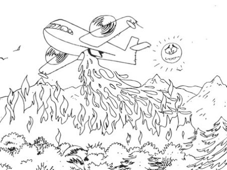 Пожар трафарет