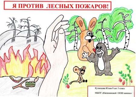 Рисование пожар в лесу в старшей группе