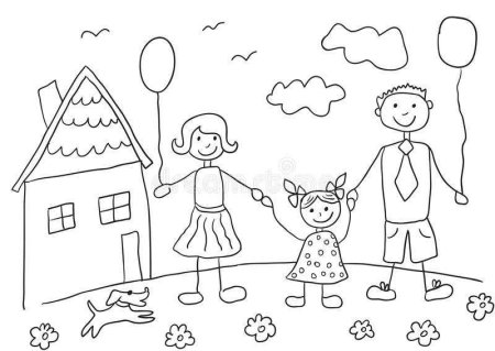 Рисунок семьи раскраска