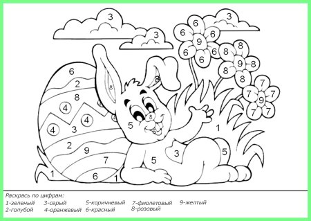 Раскраска по номерам для детей