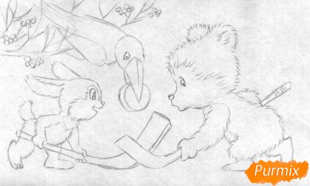 Новогодняя открытка раскраска