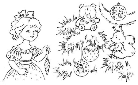 Новогодняя раскраска (белка)