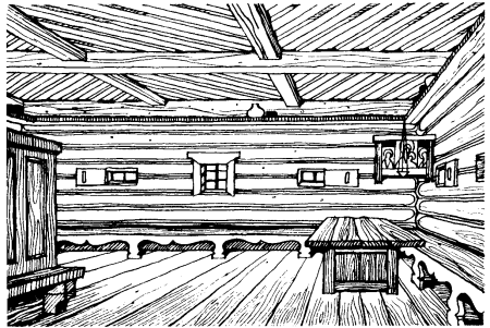 Рисунок русской избы