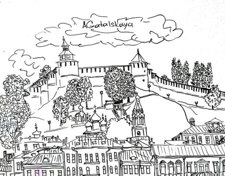 Нижегородский Кремль Нижний Новгород раскраска