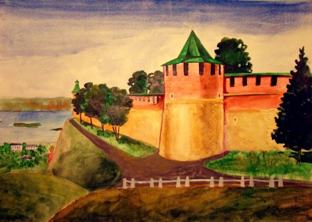 Коромыслова башня Нижегородского Кремля вектор