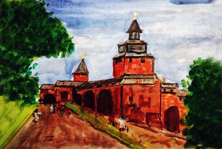 Дмитриевская башня Нижегородского Кремля в 17 веке