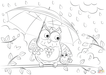 Сова и Совенок раскраска