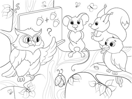 Раскраска. Лесная школа