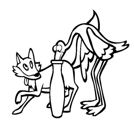 Волк и журавль раскраска