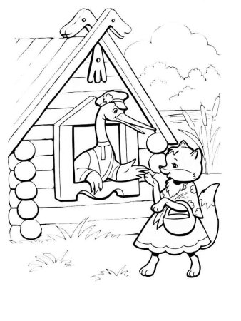 Сказка Зайкина избушка раскраска