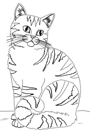 Раскраска полосатый кот