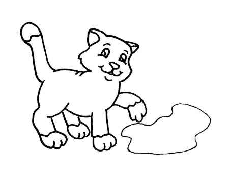 Раскраска маленькая кошечка