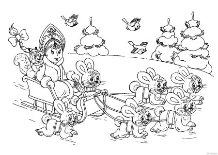 Раскраска новый год для детей